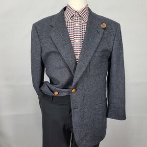 VTG Stafford Options‎ Men's Tweed Sport Coat Blazer Two Button Elbow Patches 44S